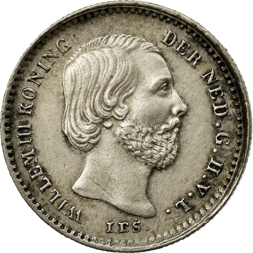 Coin, Netherlands, William III, 5 Cents, 1863, MS(60-62), Silver, KM:91