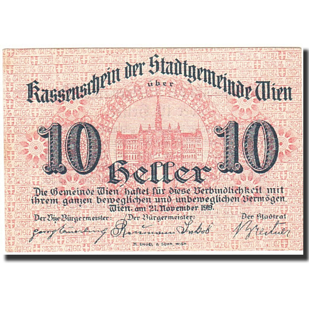 Banknote, Austria, Vienne, 10 Heller, château, 1919, 1919-11-21, UNC(63)