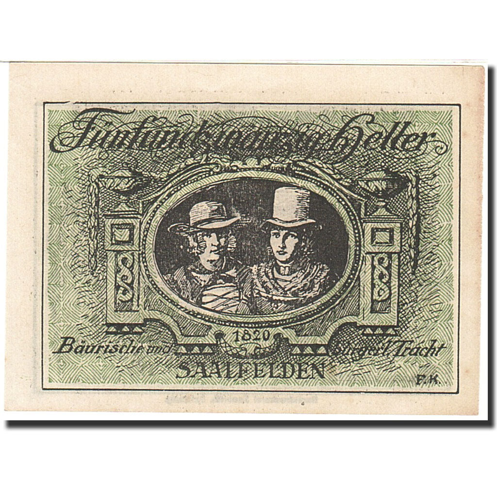 Banknote, Austria, Saalfelden, 20 Heller, montagne, 1920, 1920-07-01, AU(55-58)