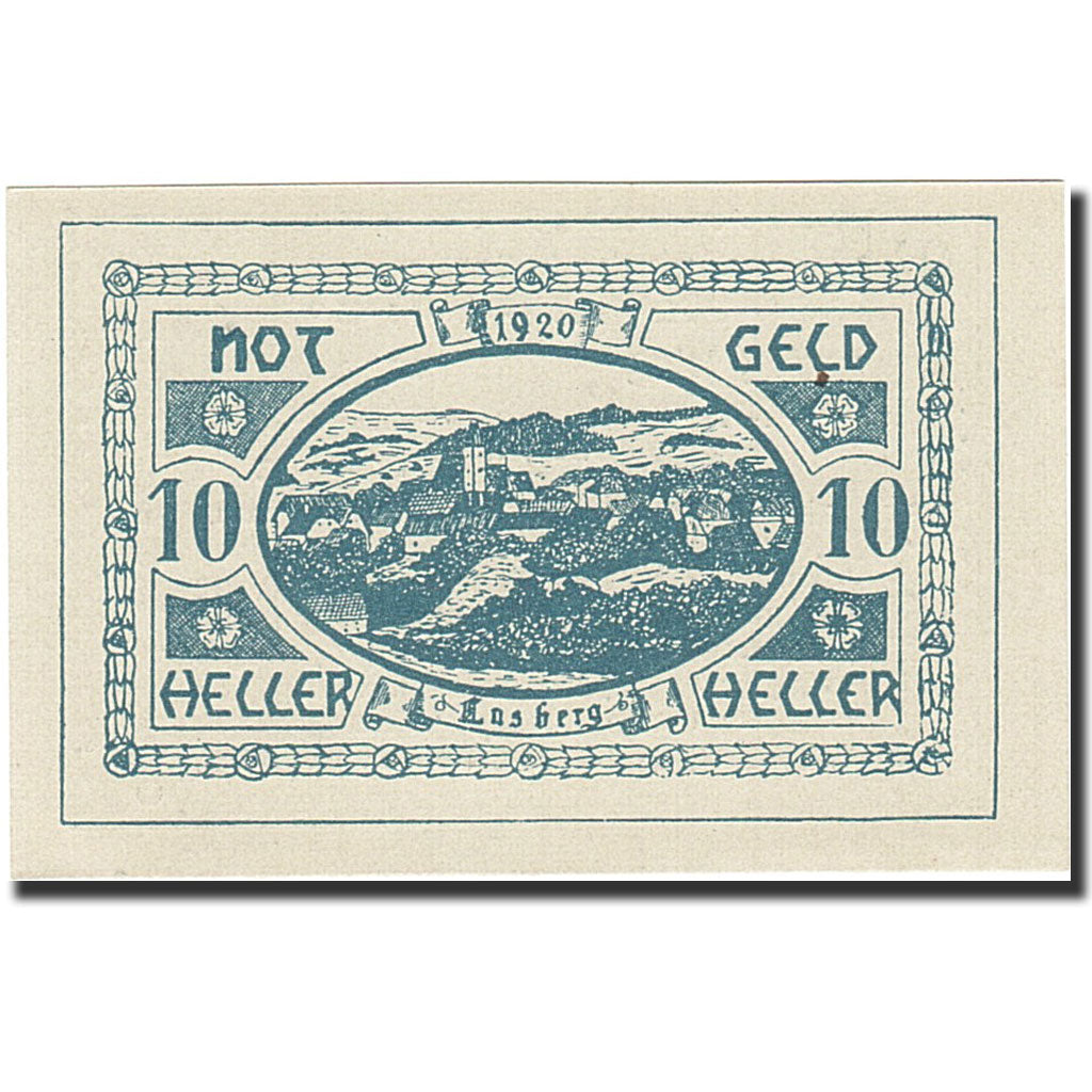 Banknote, Austria, Lasberg, 10 Heller, village, 1921, 1921-01-31, UNC(65-70)