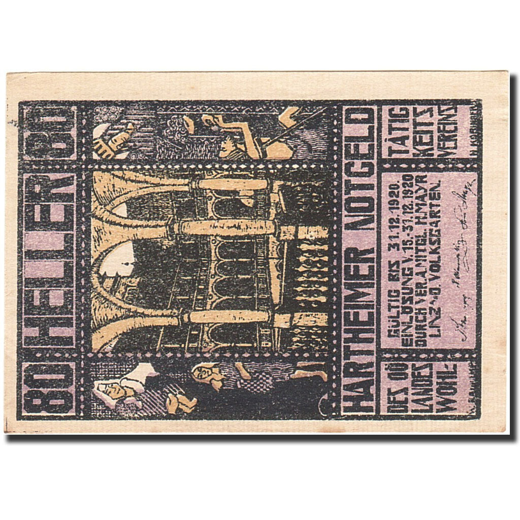 Banknote, Austria, Linz, 80 Heller, château, 1920, 1920-12-31, UNC(60-62)