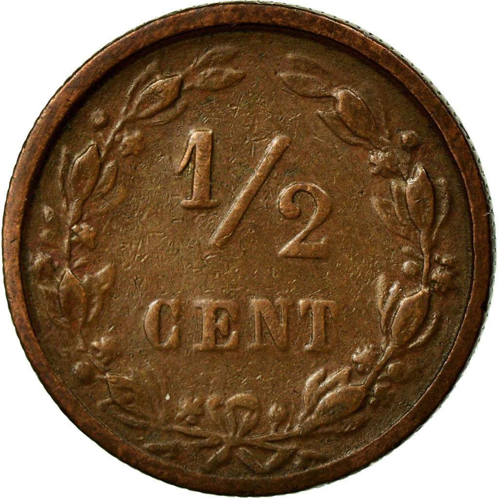 Coin, Netherlands, William III, 1/2 Cent, 1886, VF(20-25), Bronze, KM:109.1