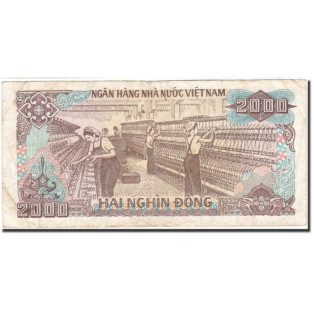 Geldschein, Vietnam, 2000 D<ox>ng, 1988-1991, 1988, KM:107b, S