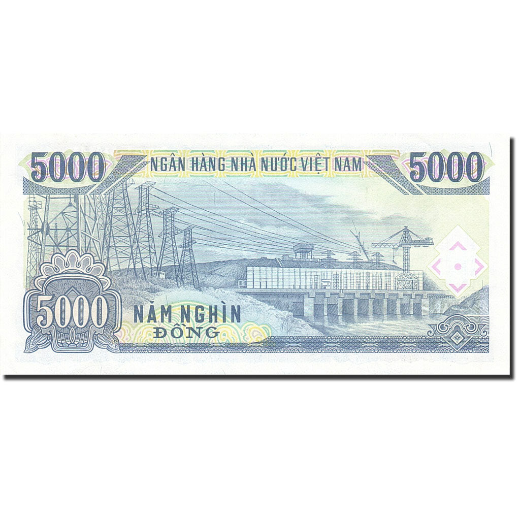 Geldschein, Vietnam, 5000 D<ox>ng, 1988-1991, 1991, KM:108a, VZ