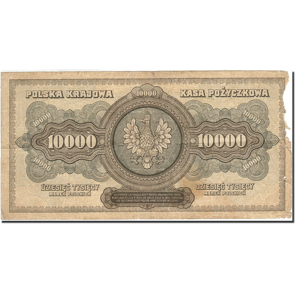 Billete, 10,000 Marek, 1922-1923, Polonia, KM:32, 1922-03-11, BC+
