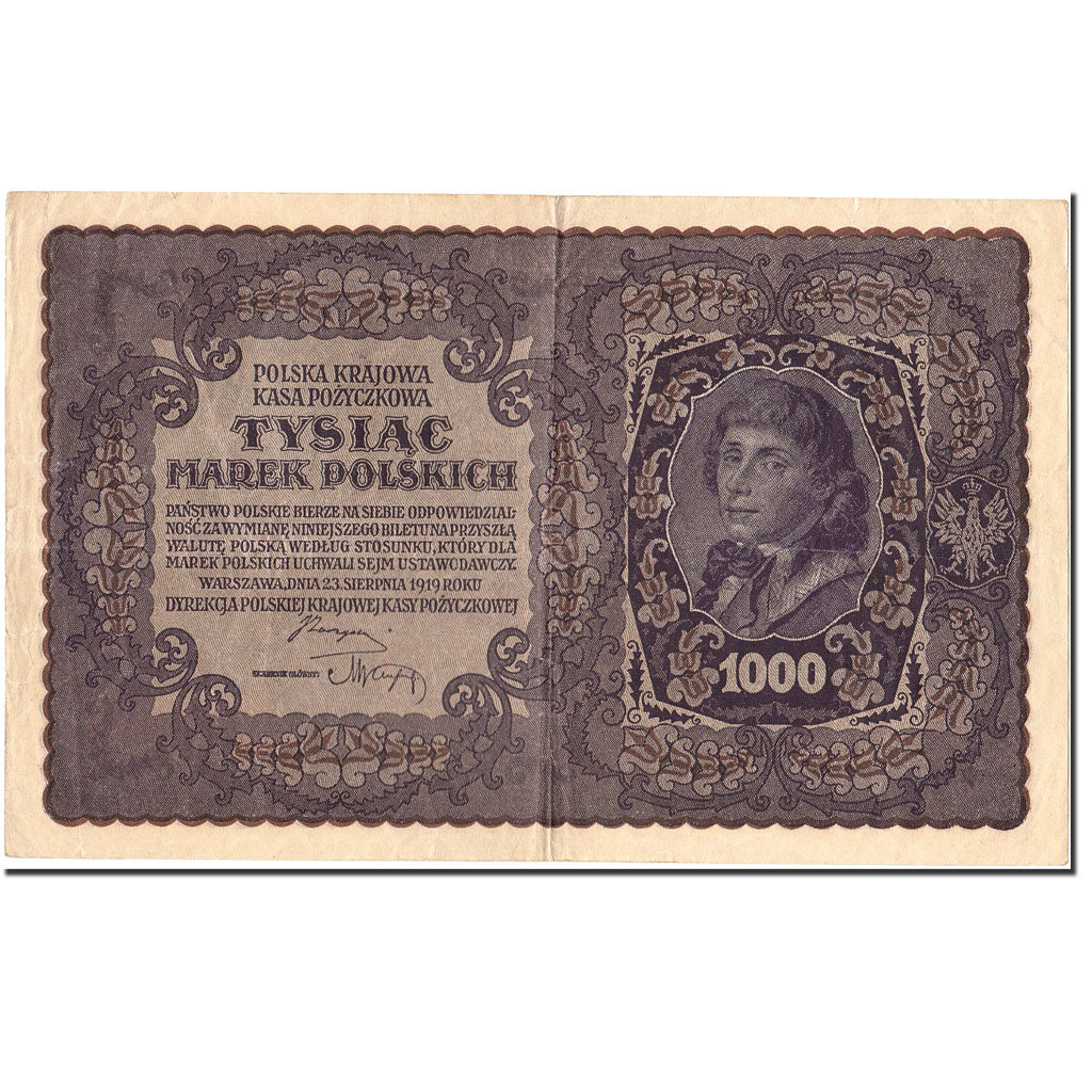 Banconote, Polonia, 1000 Marek, 1919, KM:29, 1919-08-23, BB+