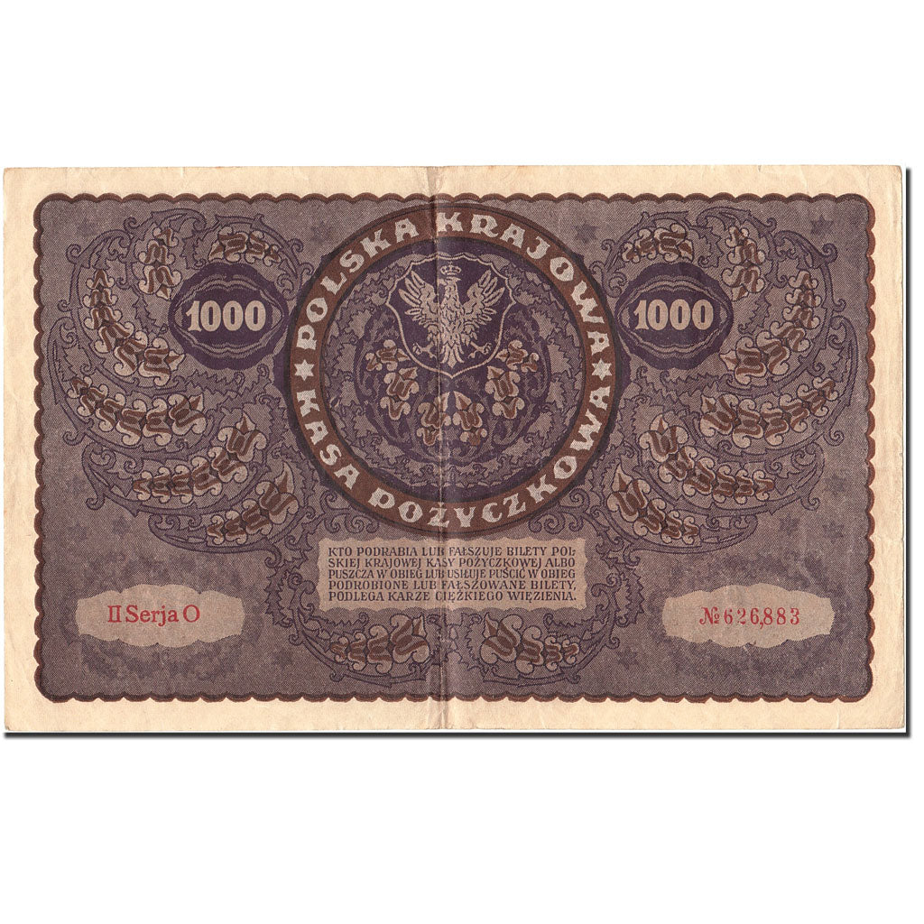 Banconote, Polonia, 1000 Marek, 1919, KM:29, 1919-08-23, BB+