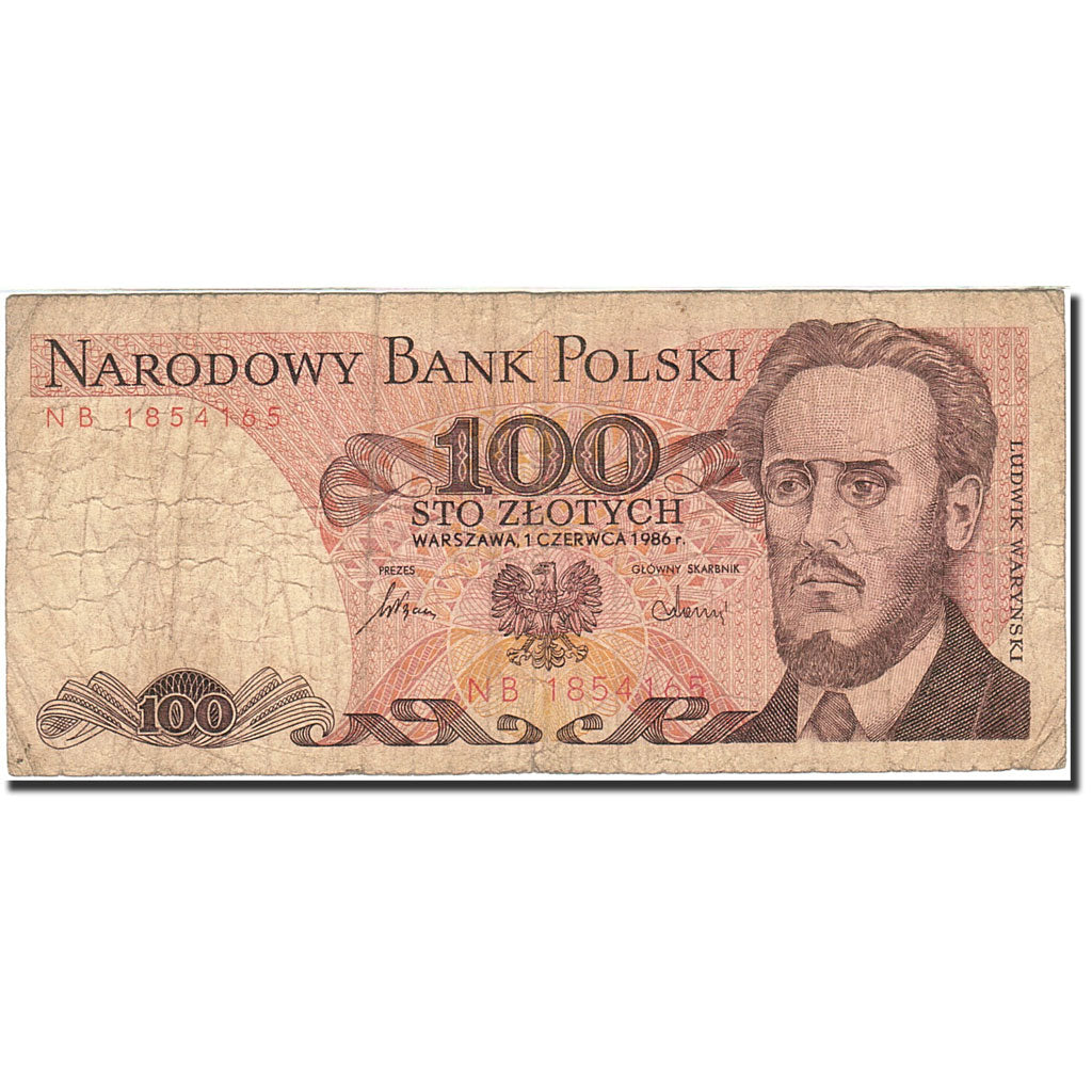 Banconote, Polonia, 100 Zlotych, 1974-1976, KM:143e, 1986-06-01, B