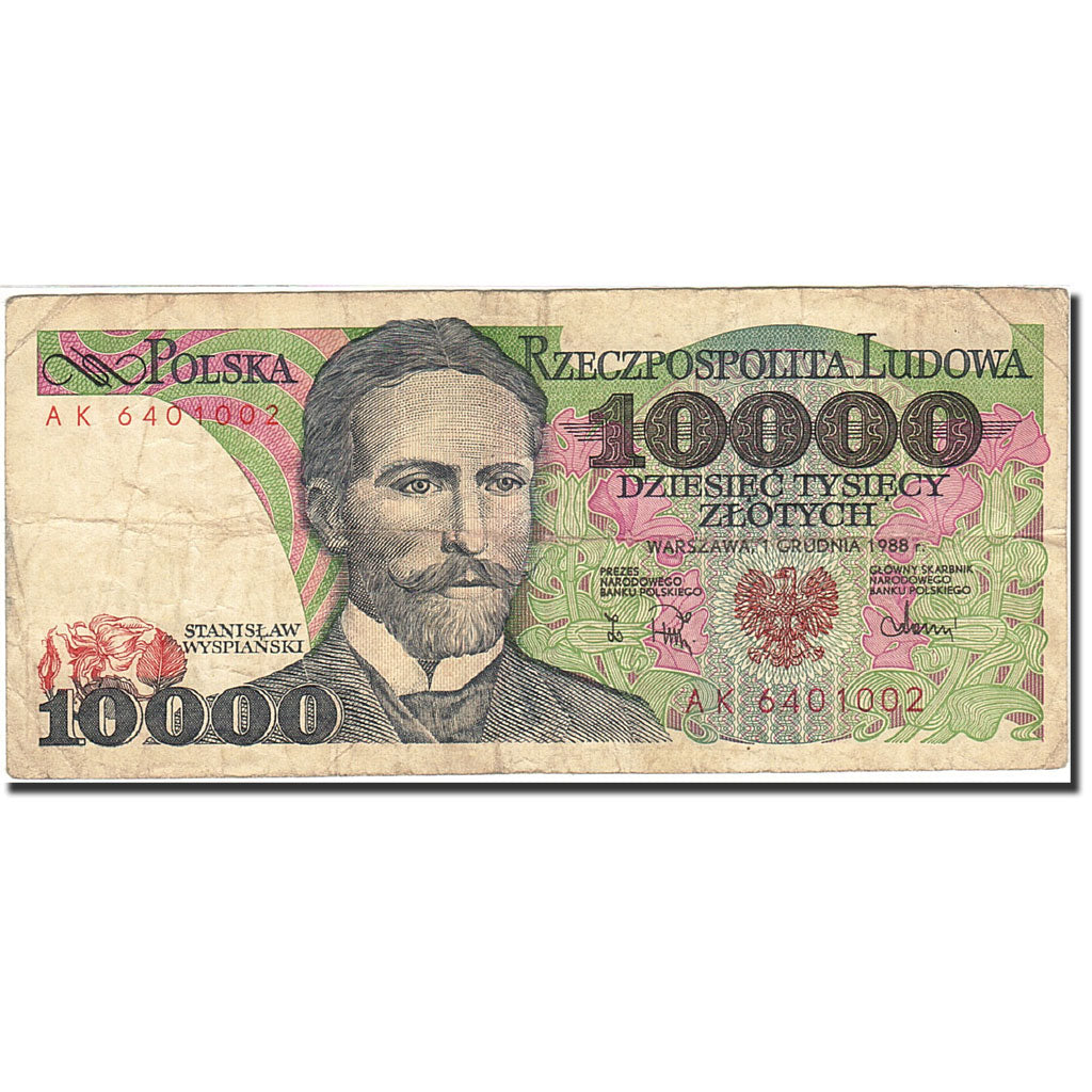 Banconote, Polonia, 10,000 Zlotych, 1987-1990, KM:151b, 1988-12-01, B+