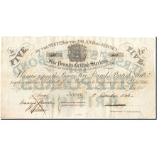 Jersey, 5 Pounds, 1840-09-01, AU 55, PMG