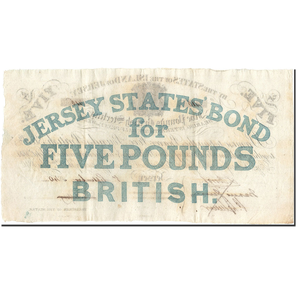 Jersey, 5 Pounds, 1840-09-01, AU 55, PMG