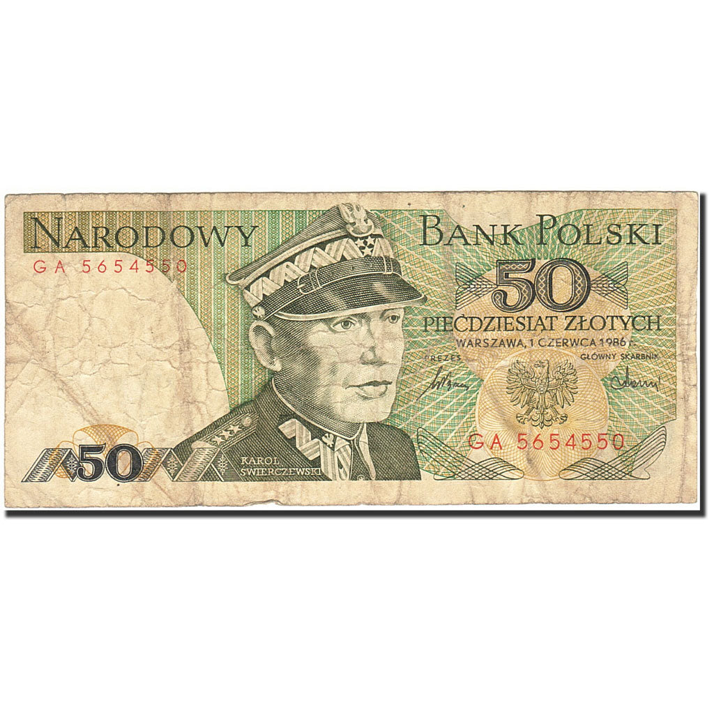 Banconote, Polonia, 50 Zlotych, 1974-1976, KM:142c, 1986-06-01, B+
