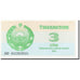 Banknote, Uzbekistan, 3 Sum, 1992-1993, 1992, KM:62a, UNC(65-70)
