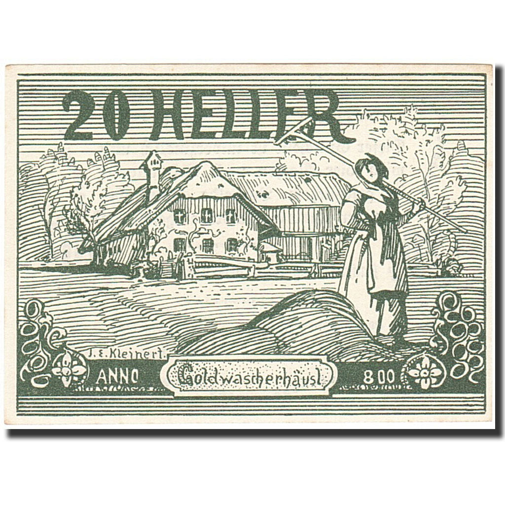 Banknote, Austria, Goldwörth, 20 Heller, ferme, 1920, 1920-12-31, AU(55-58)