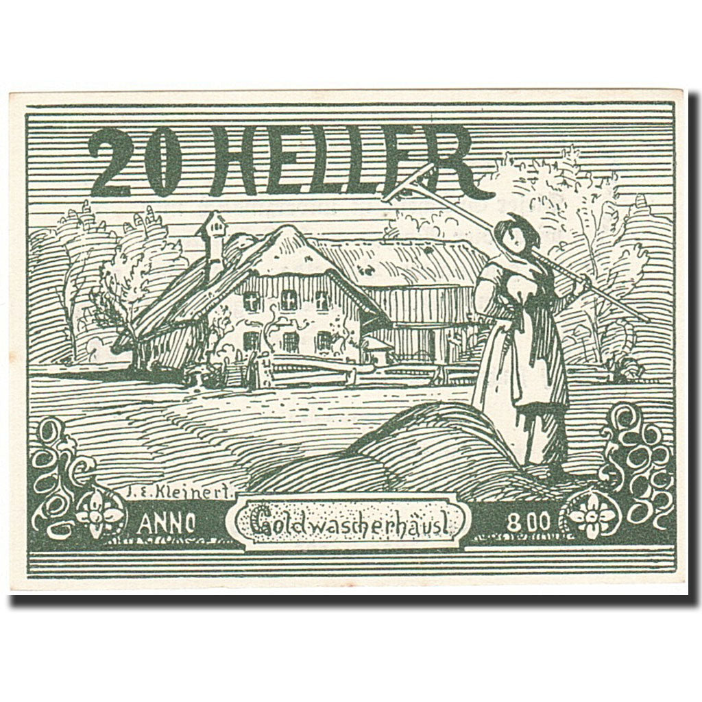 Banknote, Austria, Goldwörth, 20 Heller, ferme, 1920, 1920-12-31, UNC(63)