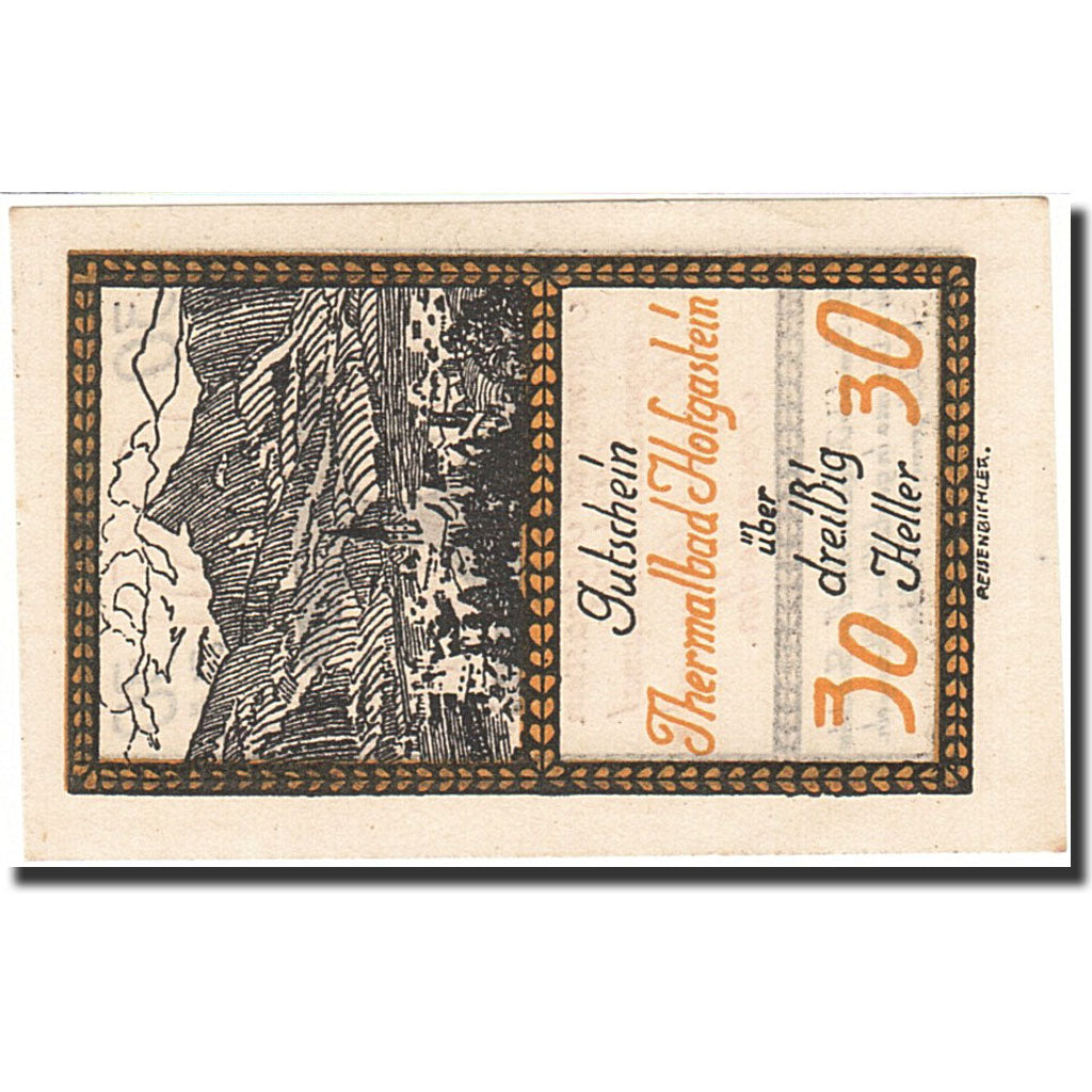 Banknote, Austria, Salzbourg, 20 Heller, montagne, 1920, 1920-12-31, UNC(64)