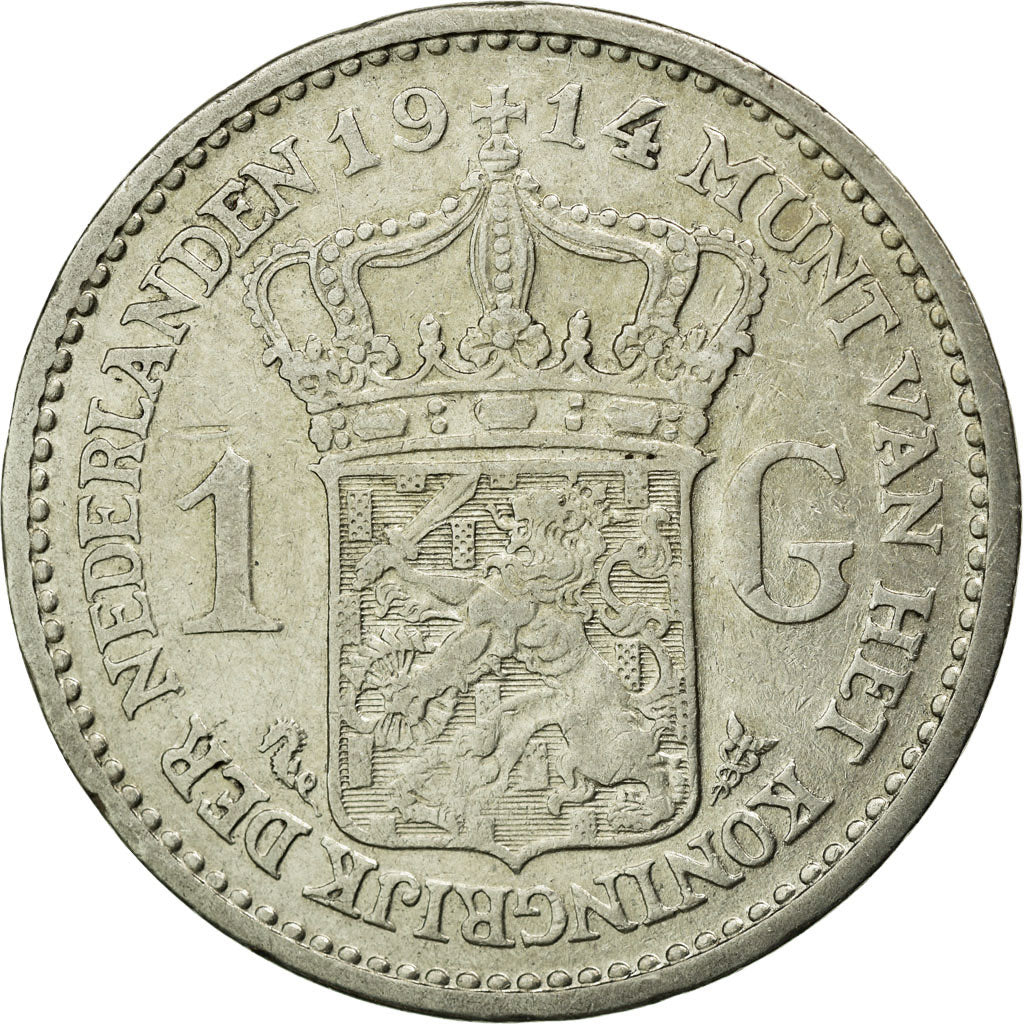 Münze, Niederlande, Wilhelmina I, Gulden, 1914, SS, Silber, KM:148