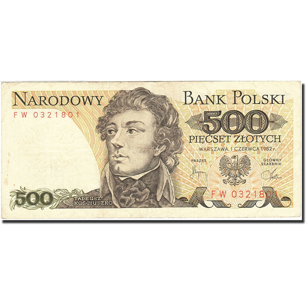 Banconote, Polonia, 500 Zlotych, 1974-1976, KM:145d, 1982-06-01, BB