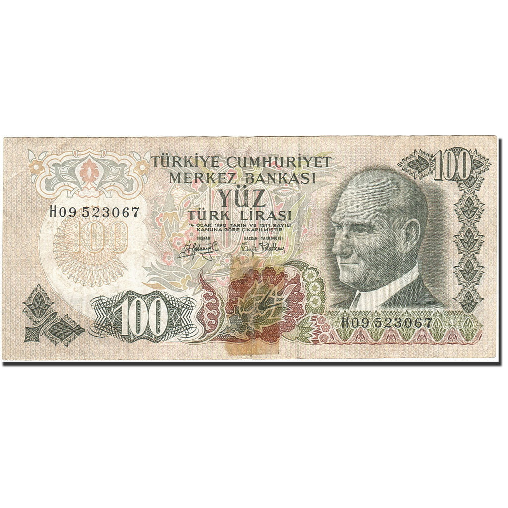 Geldschein, Türkei, 100 Lira, 1971-1982, 1972-05-15, KM:189a, S