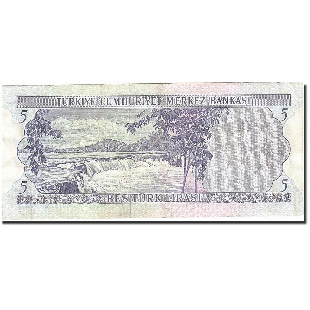 Geldschein, Türkei, 5 Lira, 1971-1982, 1976, KM:185, S+