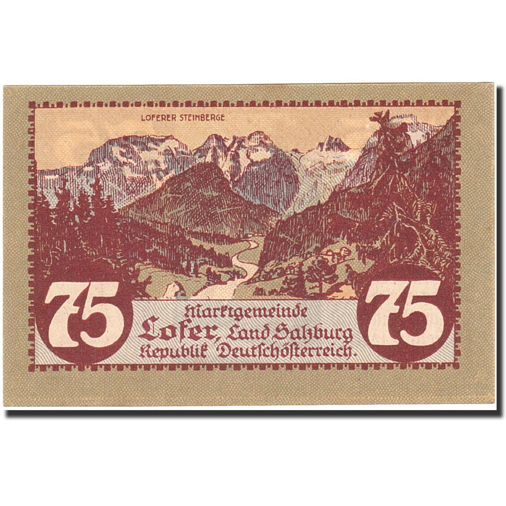Banknote, Austria, Salzbourg, 80 Heller, Monument, 1921, 1921-02-28, UNC(63)