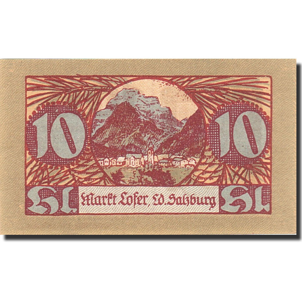 Banknote, Austria, Salzbourg, 10 Heller, Blason, 1921, 1921-02-28, UNC(65-70)