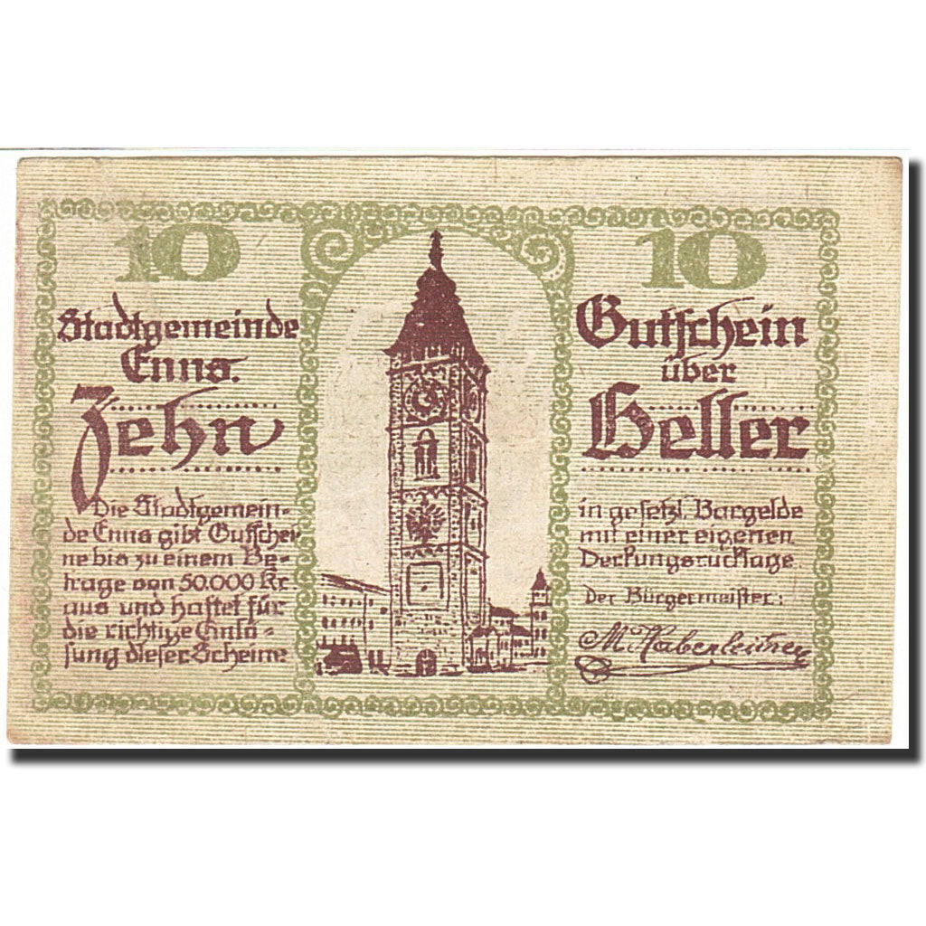 Banknote, Austria, Vienne, 10 Heller, Eglise, 1920, 1920-12-31, AU(50-53)