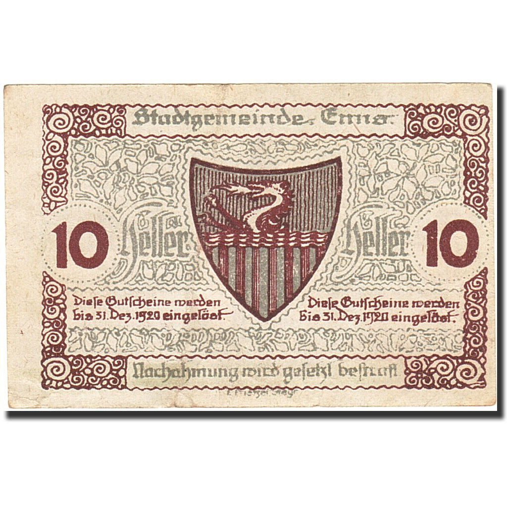 Banknote, Austria, Vienne, 10 Heller, Eglise, 1920, 1920-12-31, AU(50-53)
