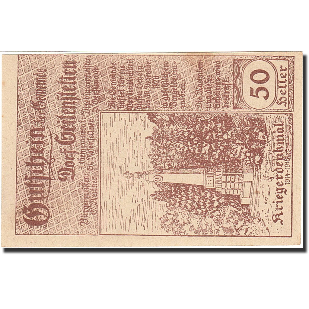 Banknote, Austria, Gutenstein, 50 Heller, cimetière, 1920, 1920-12-30