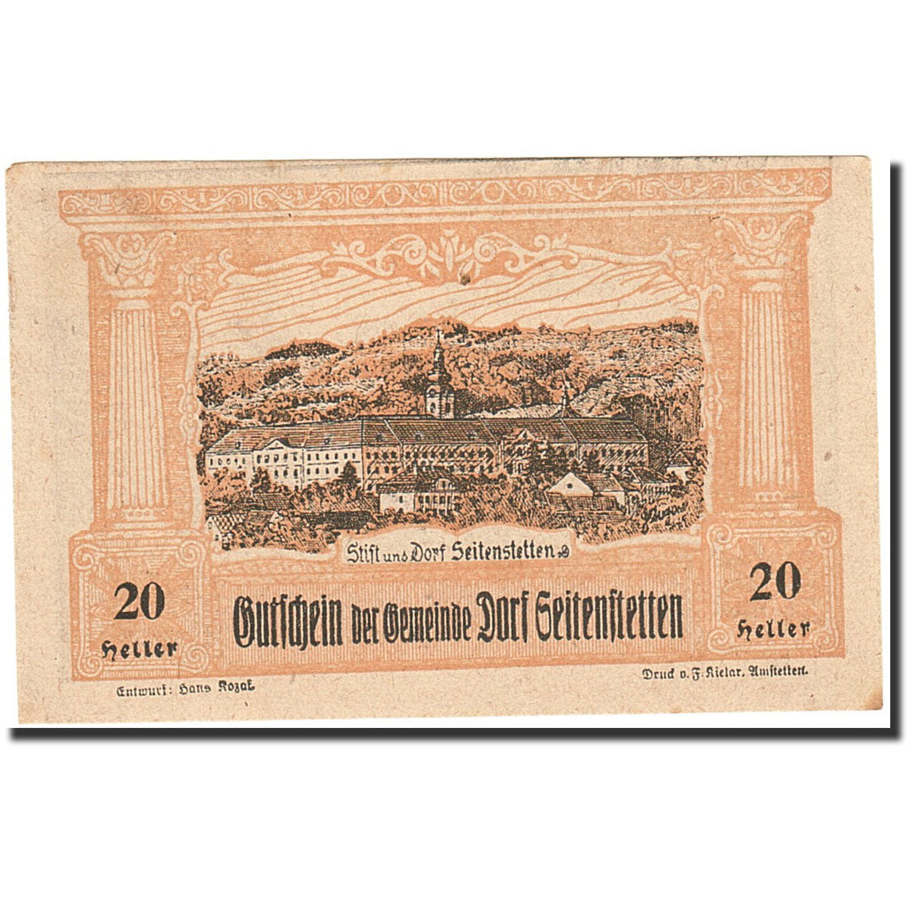 Banknote, Austria, Gutenstein, 20 Heller, cimetière, 1920, 1920-12-30
