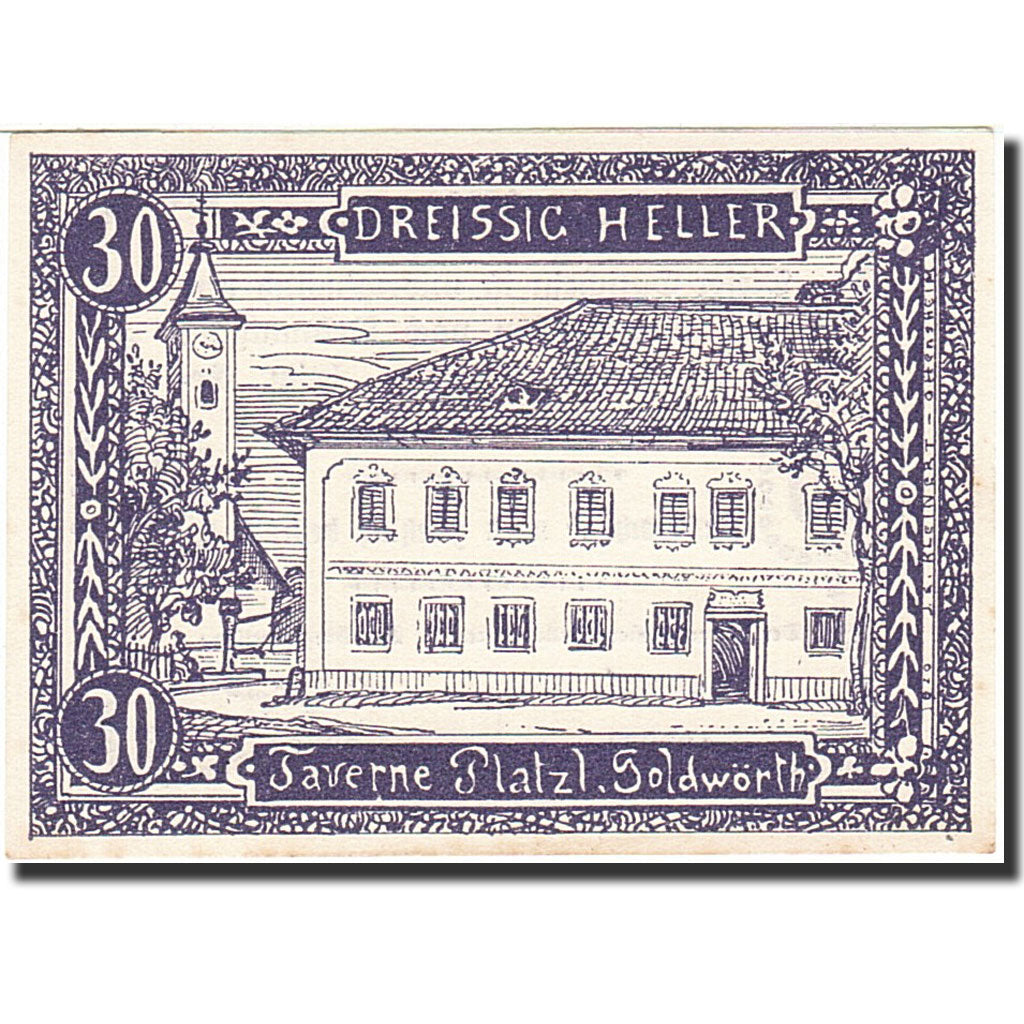 Billet, Autriche, Goldwörth, 40 Heller, Taverne, 1920, 1920-12-31, SUP
