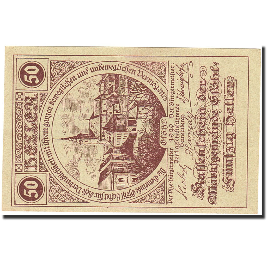 Banknote, Austria, Stohl, 50 Heller, village, 1921, 1921-05-31, UNC(64)