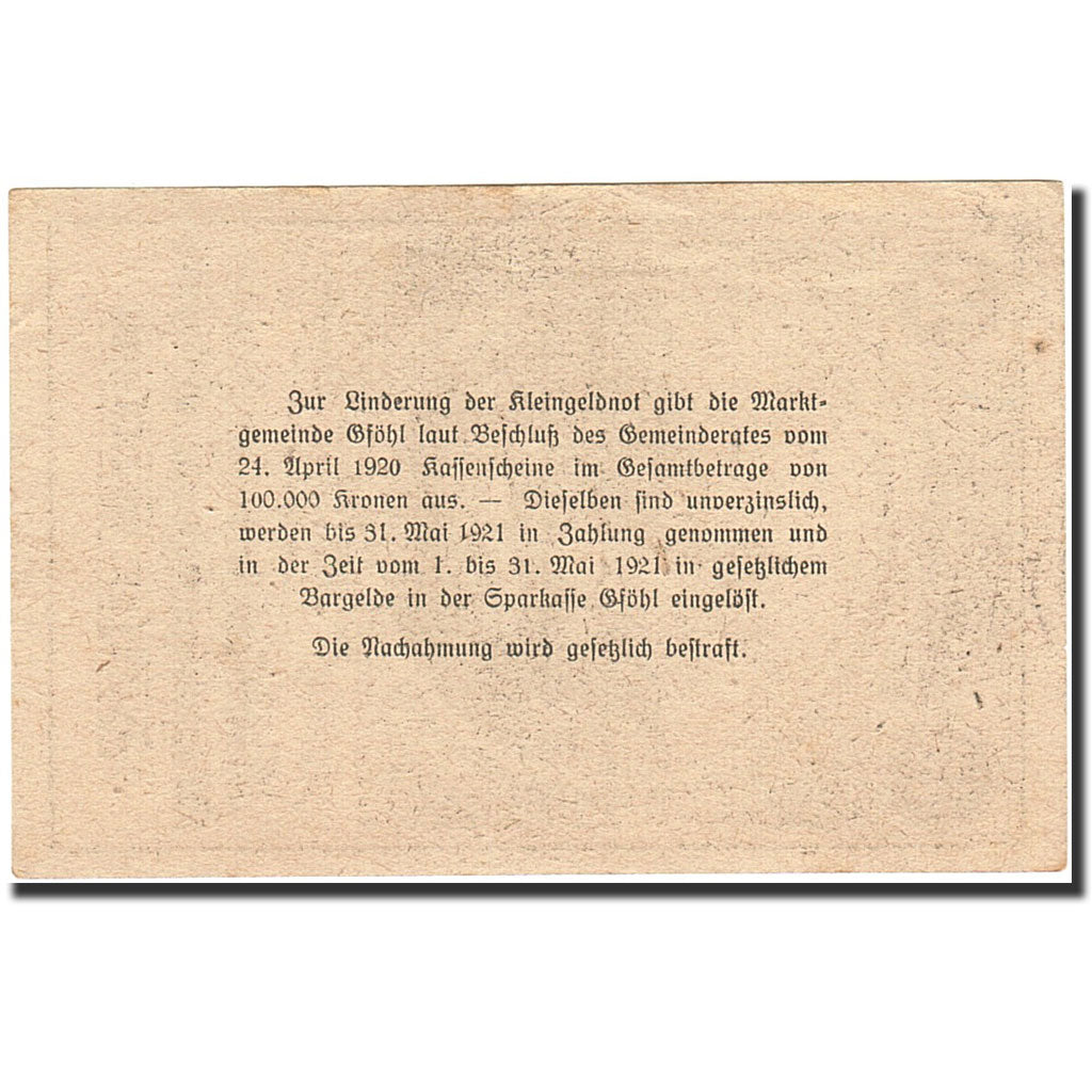 Banknote, Austria, Stohl, 10 Heller, village, 1921, 1921-05-31, AU(55-58)