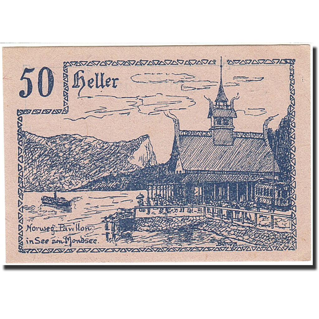 Banconote, Austria, Innerschwand, 50 Heller, belvédère, 1920, 1920-06-02, SPL