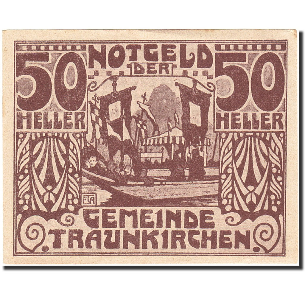 Banknote, Austria, Traunkirchen, 50 Heller, bateau, 1920, 1920-06-01, AU(55-58)
