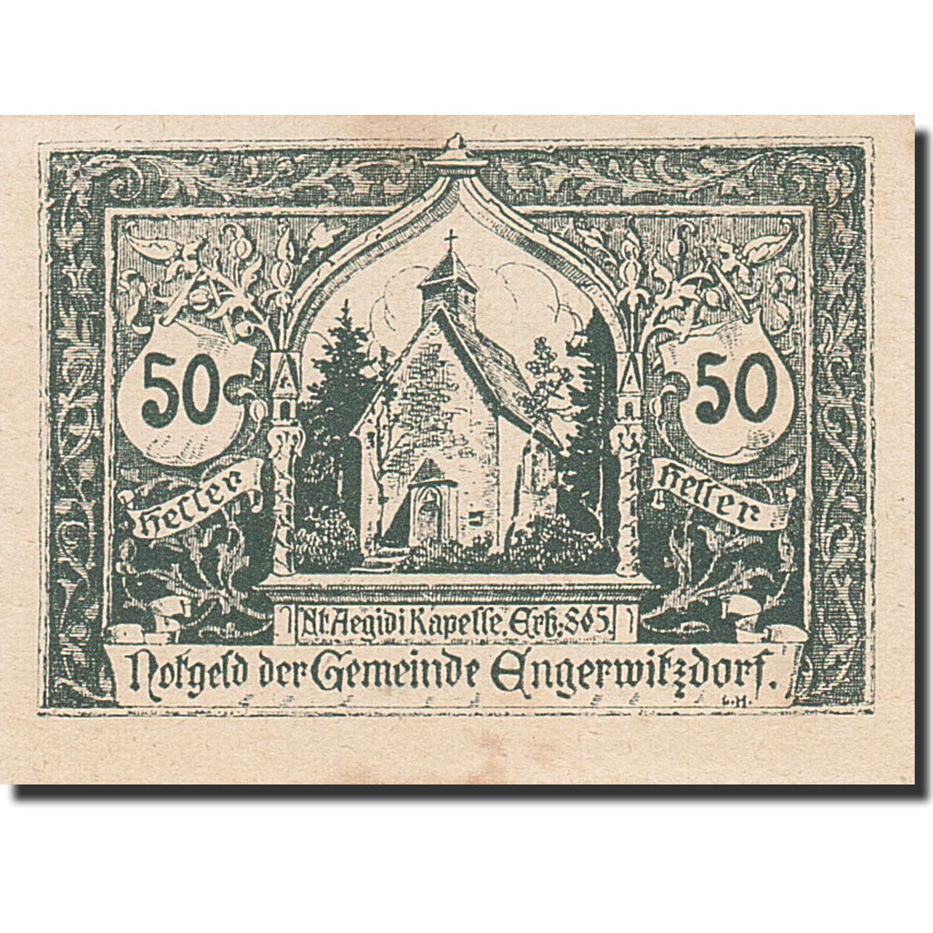 Banknote, Austria, Engerwitzdorf, 50 Heller, Eglise, 1921, 1921-01-31, UNC(63)