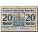 Banknote, Austria, Gmunden, 20 Heller, Batiment, 1919, 1919-12-01, VF(20-25)