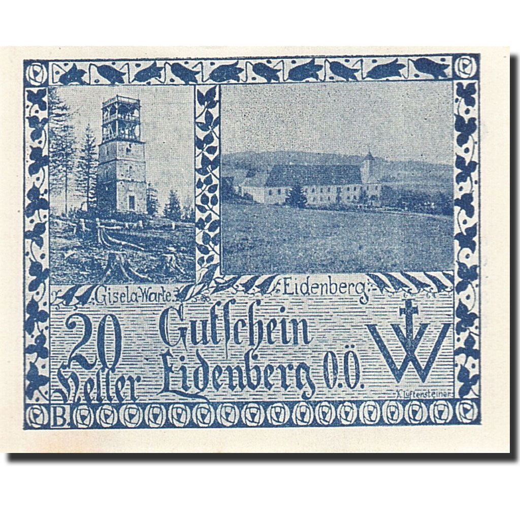 Banknote, Germany, Eidenberg, 20 Heller, paysage, 1921, 1921-01-30, UNC(63)