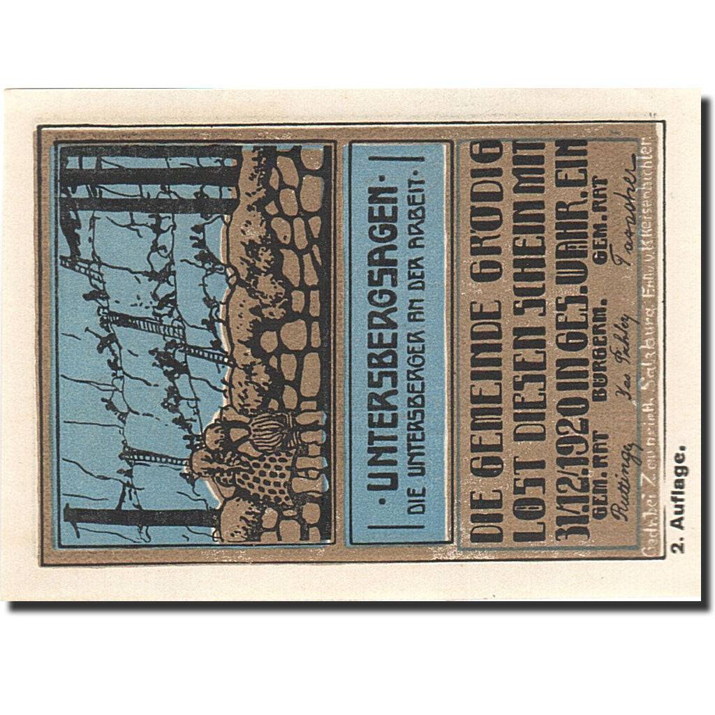 Banknote, Austria, Grödig, 25 Heller, montagne, 1920, 1920-12-31, UNC(65-70)