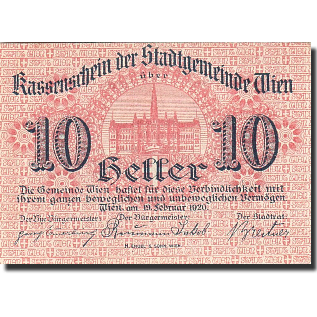 Banknote, Austria, Vienne, 10 Heller, château, 1920, 1920-06-30, UNC(63)
