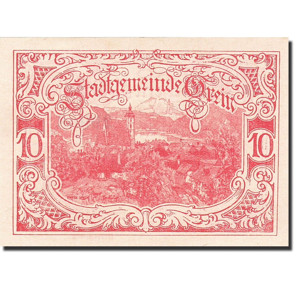 Banknote, Austria, Grein, 10 Heller, village, 1921, 1921-04-15, UNC(63)