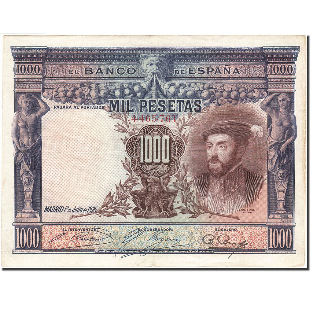 Billete, 1000 Pesetas, 1925, España, KM:70c, 1925-07-01, MBC