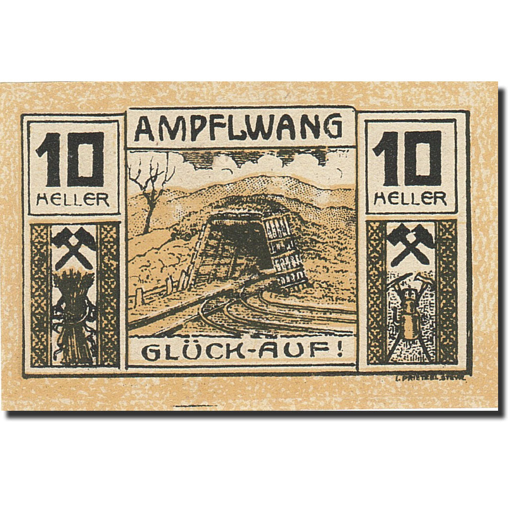 Banknote, Austria, Ampflwang, 10 Heller, Mine, 1920, 1920-12-31, UNC(65-70)
