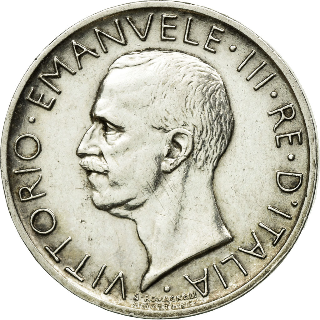 Coin, Italy, Vittorio Emanuele III, 5 Lire, 1928, Rome, AU(50-53), Silver