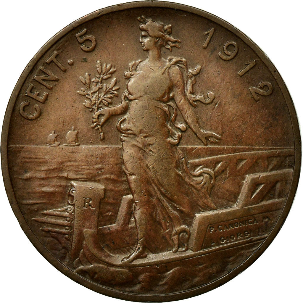 Moneta, Italia, Vittorio Emanuele III, 5 Centesimi, 1912, Rome, BB, Bronzo