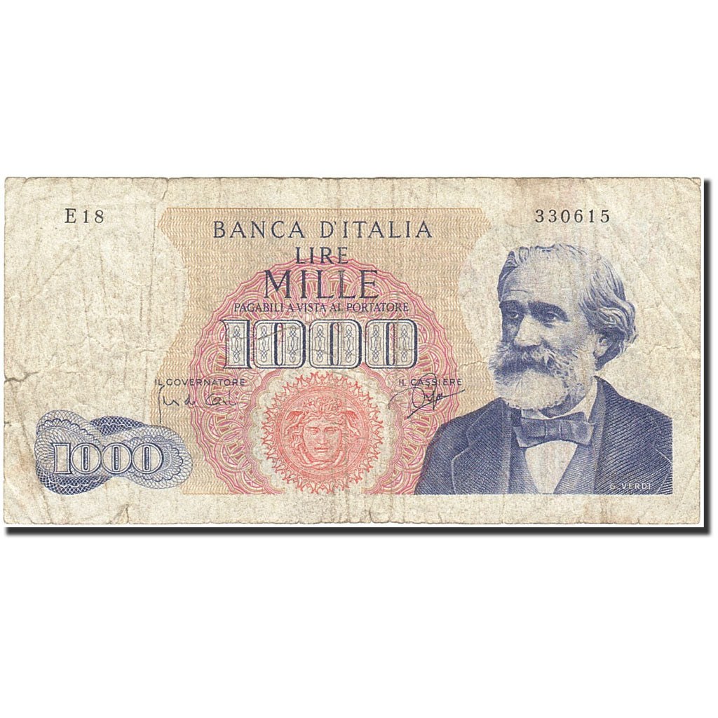 Billete, 1000 Lire, 1962, Italia, KM:96b, 1963-07-15, BC