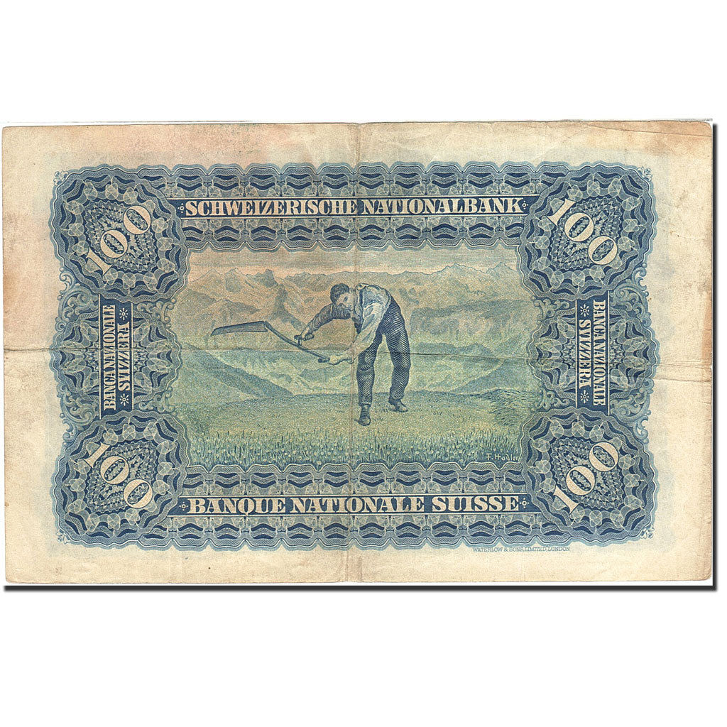 Banknote, Switzerland, 100 Franken, 1921-1928, 1943-05-07, KM:35o, VF(20-25)
