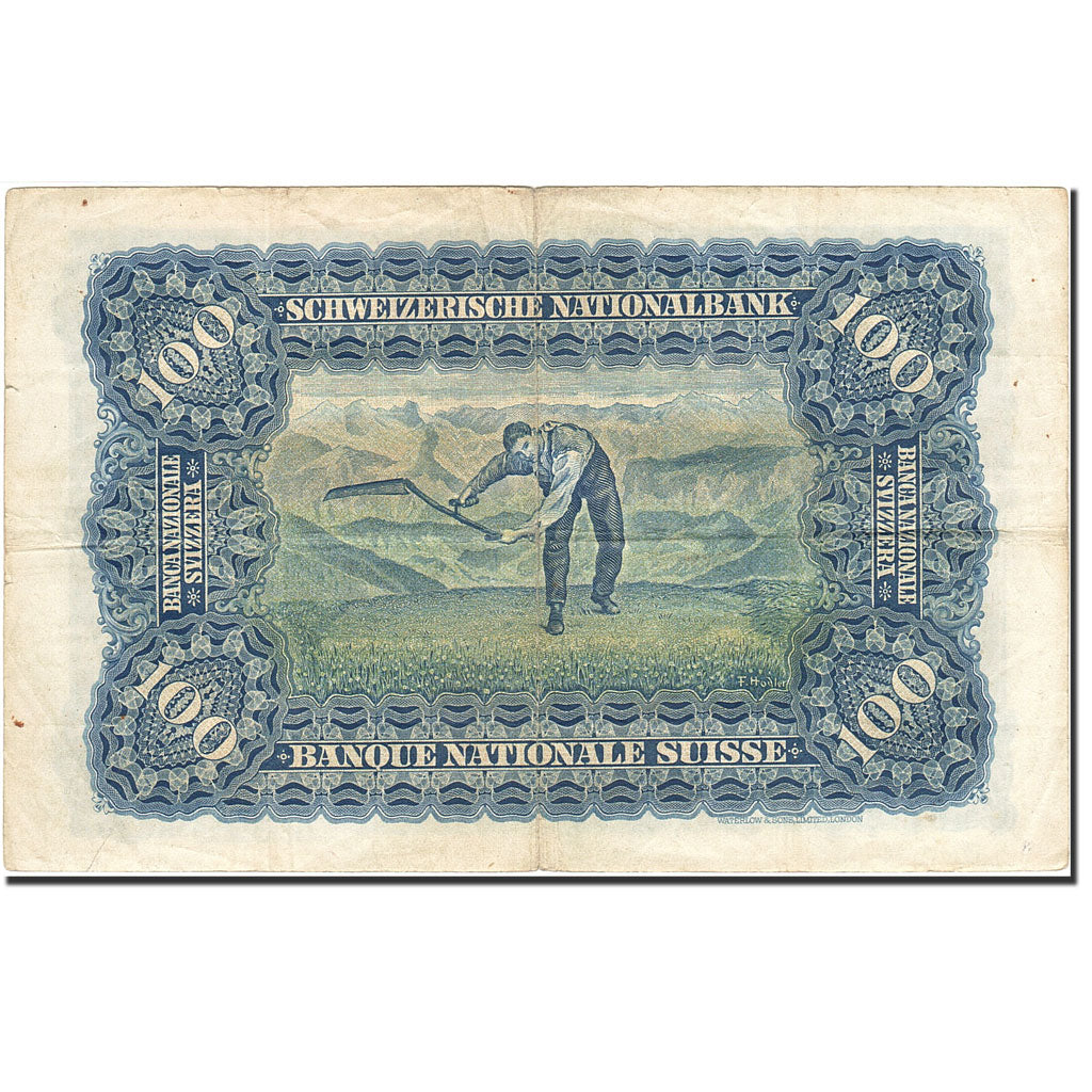 Banknote, Switzerland, 100 Franken, 1921-1928, 1947-10-16, KM:35u, VF(30-35)