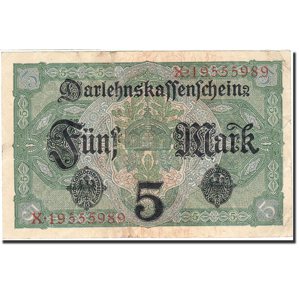 Biljet, Duitsland, 5 Mark, 1917-1918, 1917-08-01, KM:56b, TTB