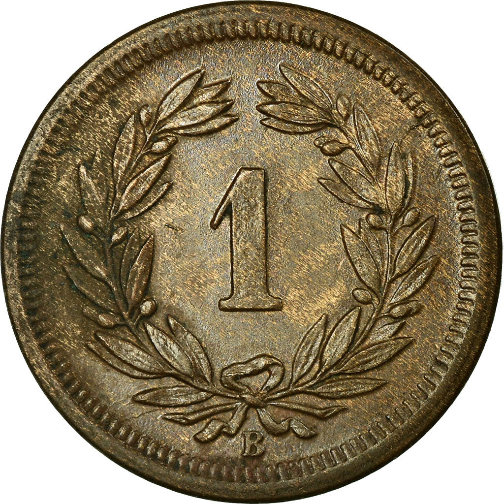 Coin, Switzerland, Rappen, 1875, Bern, AU(55-58), Bronze, KM:3.1
